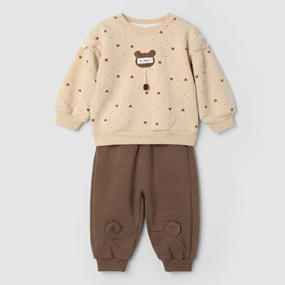 Buff Beige Themed 2Pc Boys Set 2Pc Set Iluvlittlepeople 12-18 Months Winter Beige