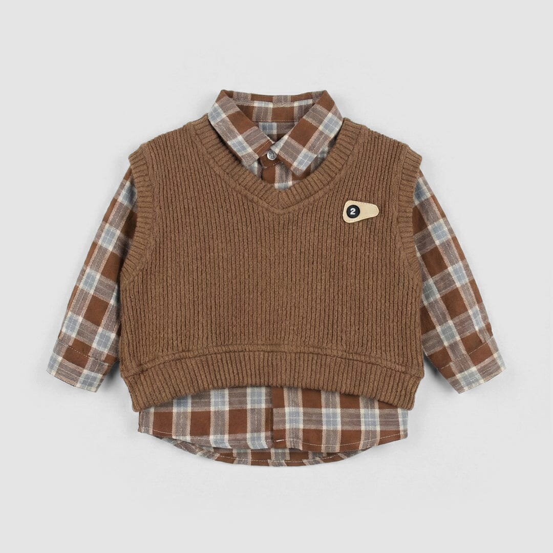 Decent Brown Themed Kids Sweater & Casual Shirt Sweater Iluvlittlepeople 2-3 Years Brown Winter