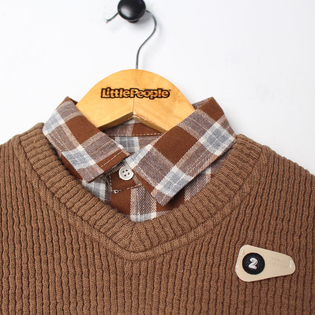 Decent Brown Themed Kids Sweater & Casual Shirt Sweater Iluvlittlepeople 