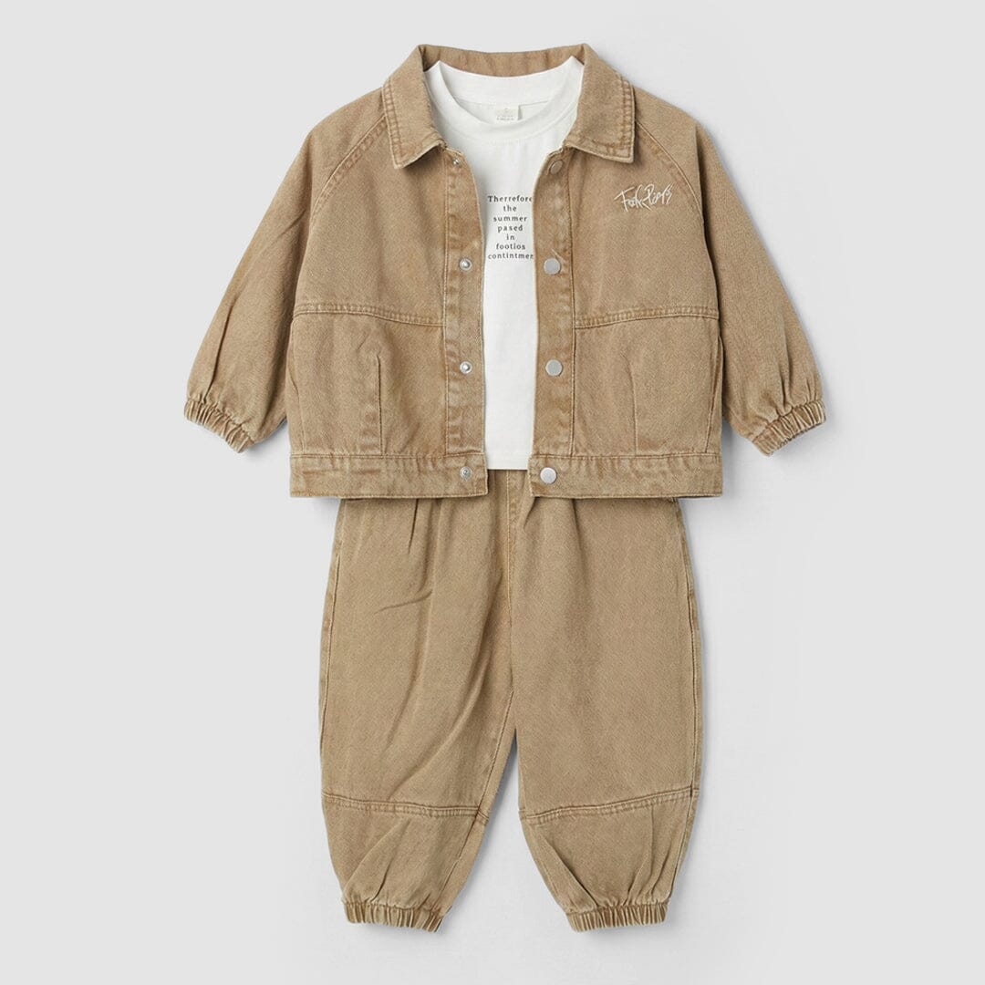 Ecru Beige Themed 3Pc Boys Set 3Pc Set Iluvlittlepeople 18-24 Months Winter Beige