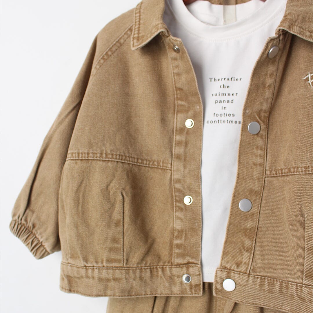 Ecru Beige Themed 3Pc Boys Set 3Pc Set Iluvlittlepeople 