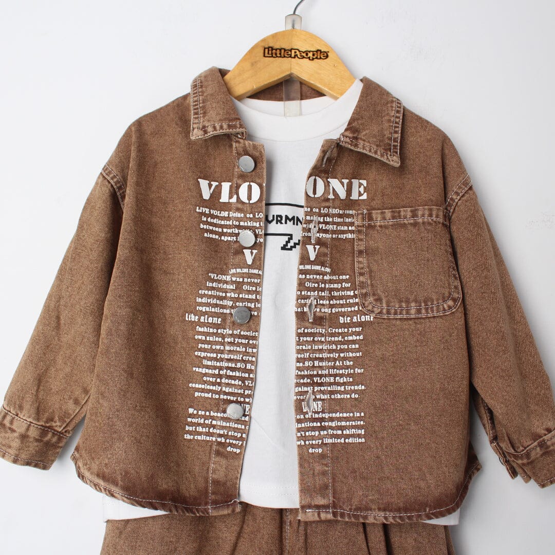 Modern Brown Themed 3Pc Boys Set 3Pc Set Iluvlittlepeople 