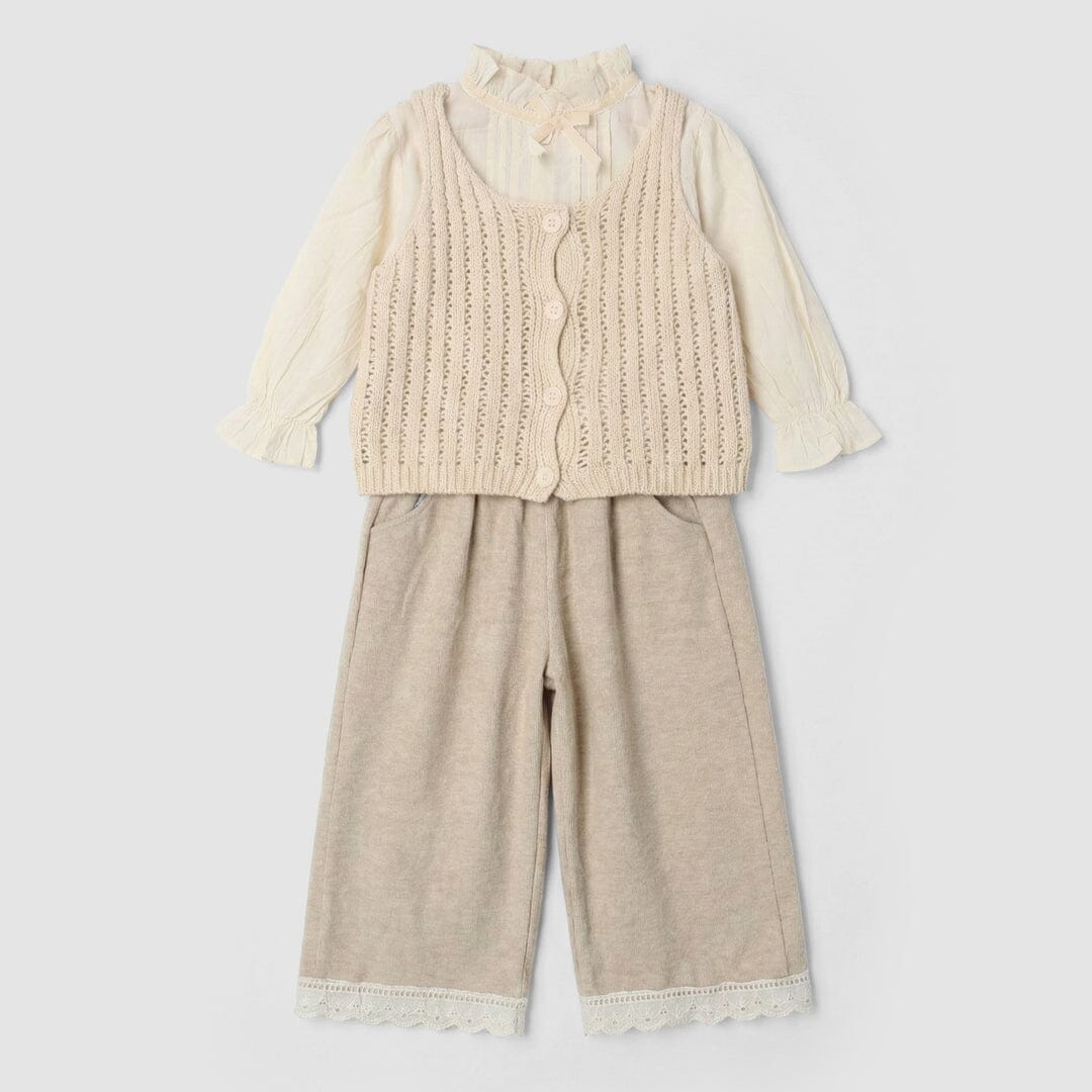 Stylish 3Pc Off White Themed Girls Set 3Pc Set Iluvlittlepeople 18-24 Months Winter Off White