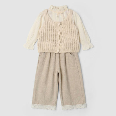 Stylish 3Pc Off White Themed Girls Set 3Pc Set Iluvlittlepeople 18-24 Months Winter Off White