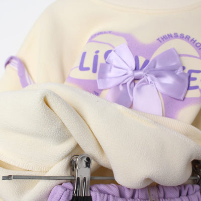 Stylish 2Pc Purple Themed Girls Set 2Pc Set Iluvlittlepeople 