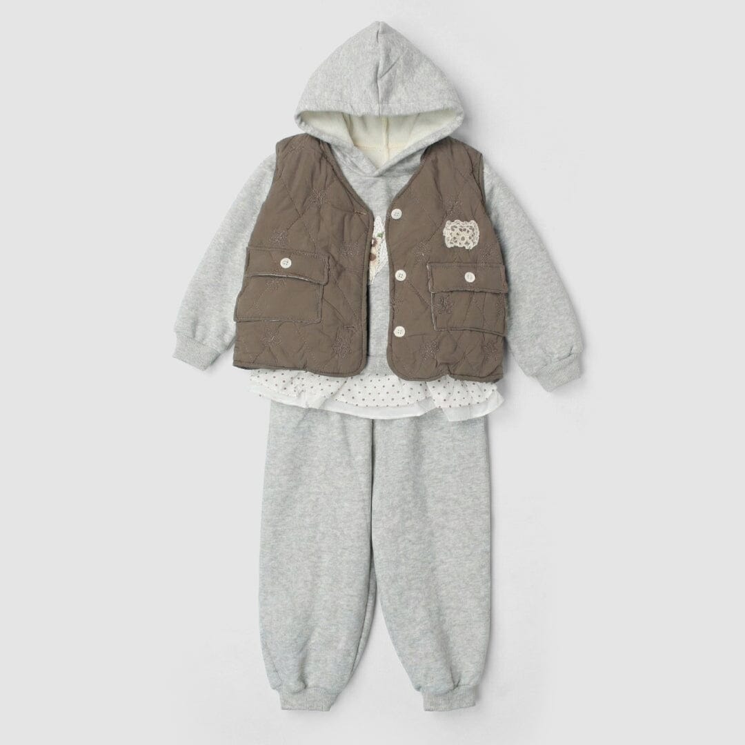 Modern 3Pc Grey Themed Girls Set 3Pc Set Iluvlittlepeople 9-12 Months Winter Grey