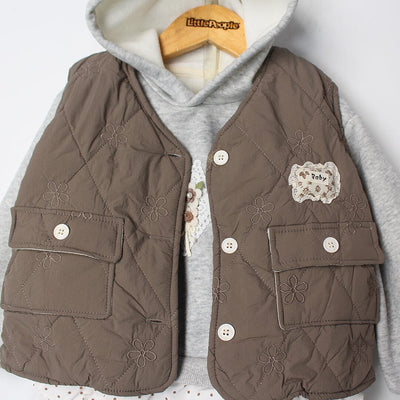 Modern 3Pc Grey Themed Girls Set 3Pc Set Iluvlittlepeople 