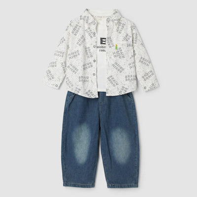 Amaze Grey Themed 3Pc Boys Set 3Pc Set Iluvlittlepeople 18-24 Months Winter Grey