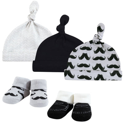 Modern Baby Caps & Socks Set Caps Iluvlittlepeople 0-9 Months Modern Black & Grey