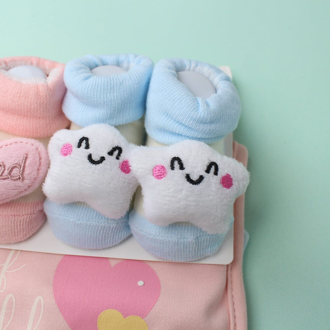 Decent Comfy Bibs & Socks Set - Little People Gears Bibs Set Iluvlittlepeople 