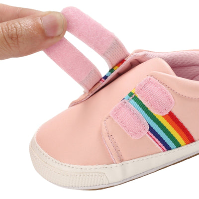 Baby Girl Rainbow Striped Crib Sneakers Shoes Iluvlittlepeople 