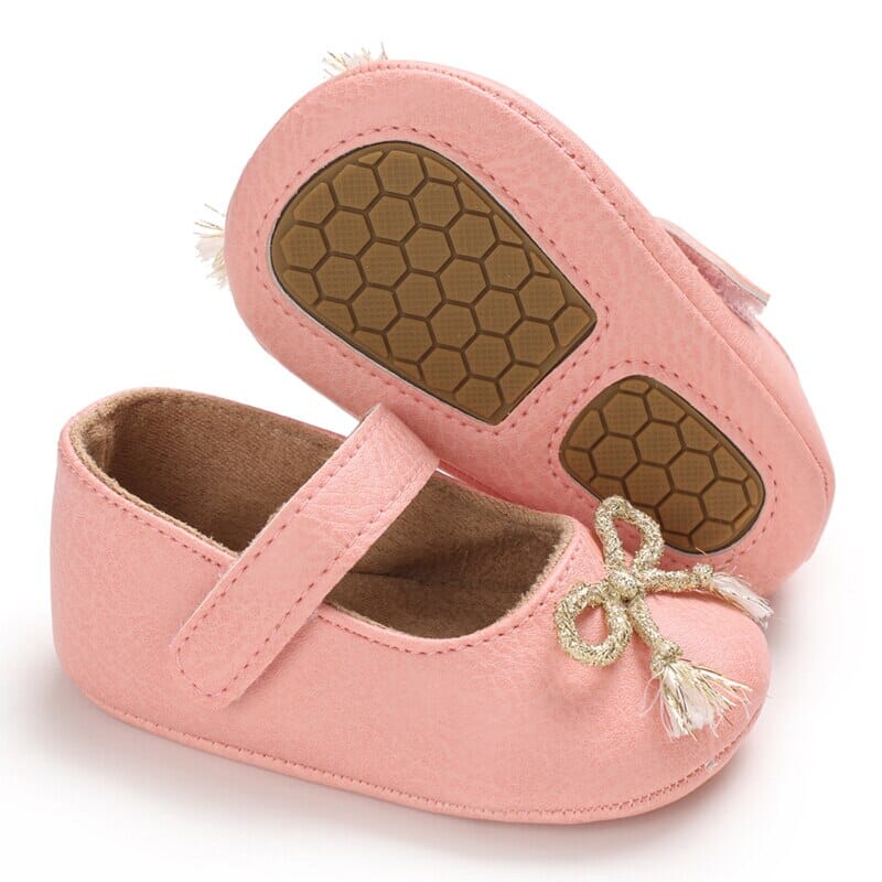 Baby Girl Bow Decor Strap Flats Shoes Iluvlittlepeople 