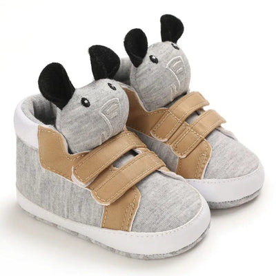 Baby Boy Velcro Sneakers Shoes Iluvlittlepeople 6-9 Month Grey out sole Fabric