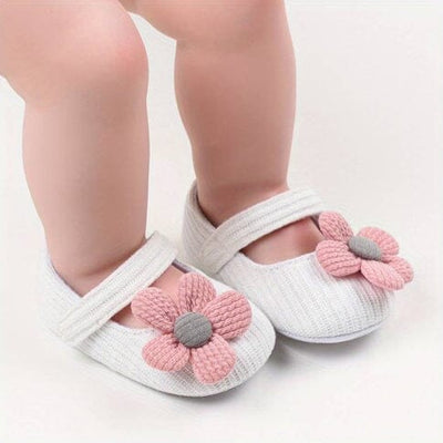 Cute Flower Comfortable Sneakers For Baby Girl Shoes Iluvlittlepeople 6-9Month White 